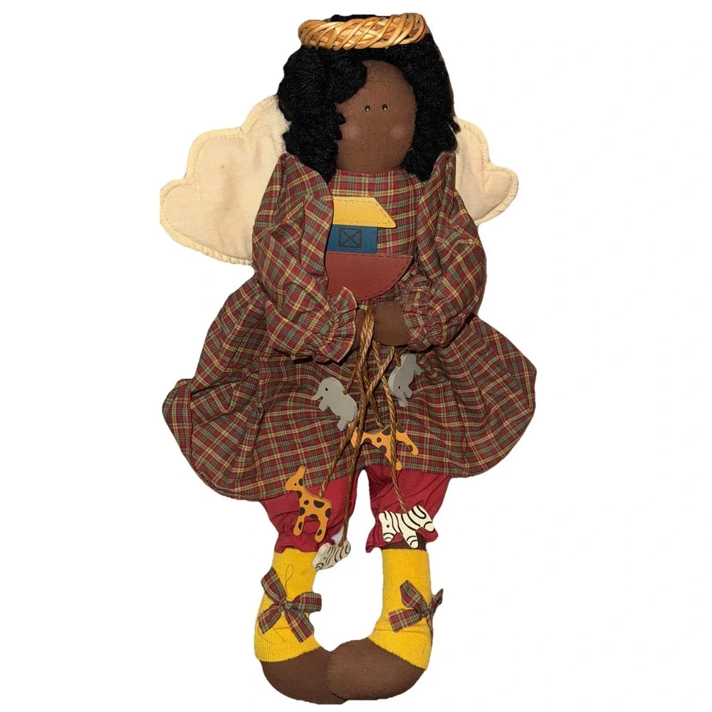 House Of Lloyd Angel Cloth Rag Doll African American Noah's Ark Animals 1995